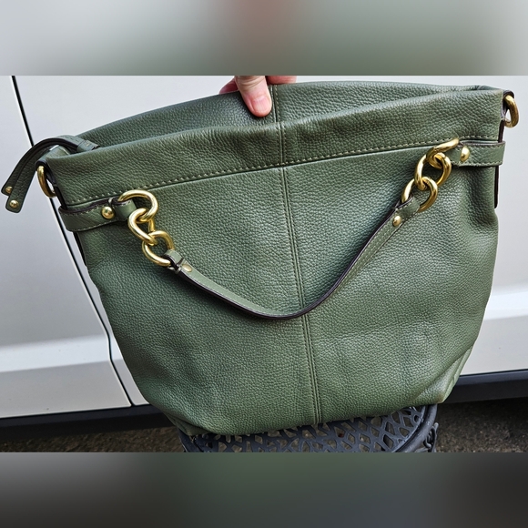 Coach Brooke pebbled green hand bag, purse (z) - Picture 4 of 13